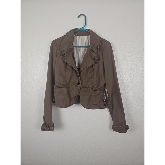 Nori Brown Women's Small/Medium Long Sleeve Buttoned Casual Blazer Jacket - Picture 1 of 7